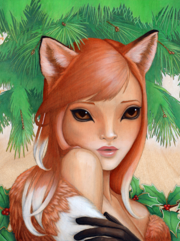 Kitsune - Original Oil Painting by Artist Carolina Lebar