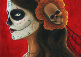 Senora de los Muertos - Original Acrylic Painting by Artist Carolina Lebar