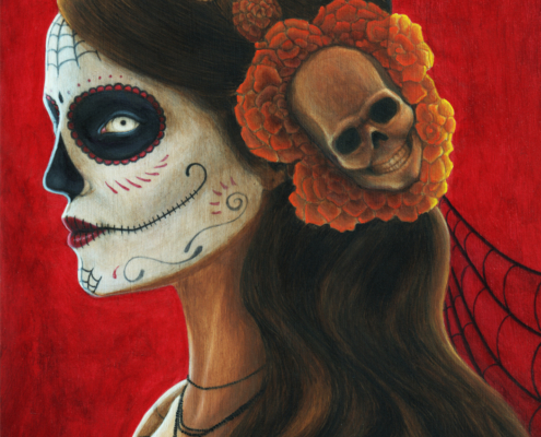 Senora de los Muertos - Original Acrylic Painting by Artist Carolina Lebar