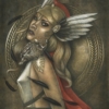 Athena an Original Goddess Painting by Carolina Lebar Art
