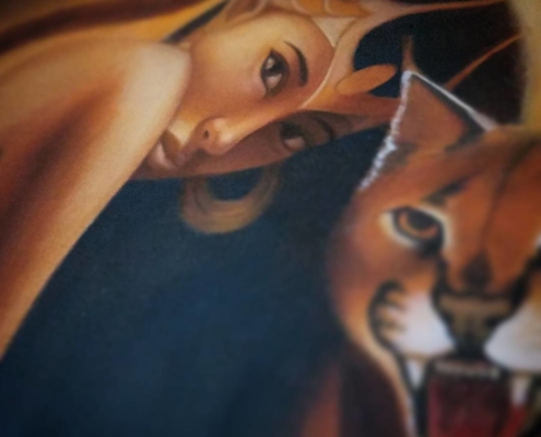 Gaze of Bastet - Original Oil Painting by Artist Carolina Lebar