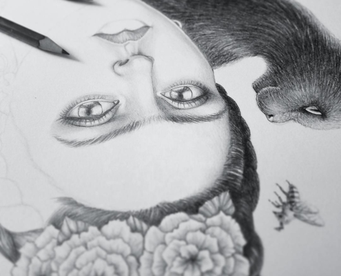 Frida Kalho - Original Illustration by Artist Carolina Lebar